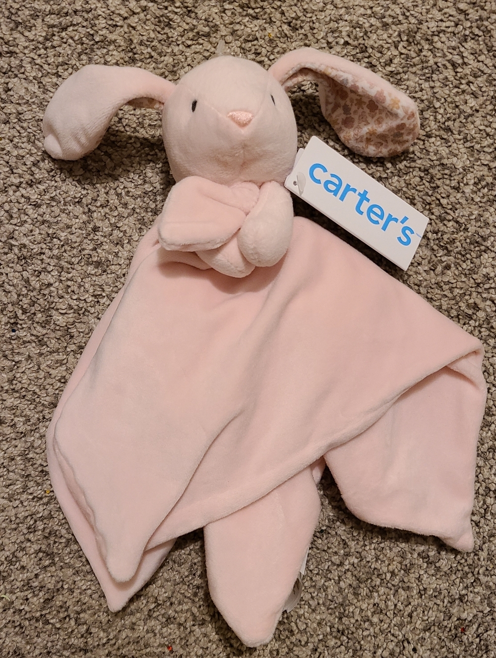 Carter's Light Pink Bunny Lovey Plush Comforter